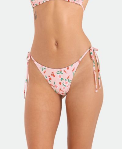 Volcom Women's Floral Print Side-Tie Bikini Bottoms