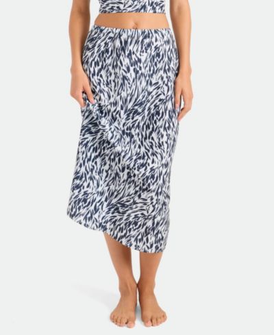 Volcom Women's Abstract Print Midi Swim Cover-Up Skirt