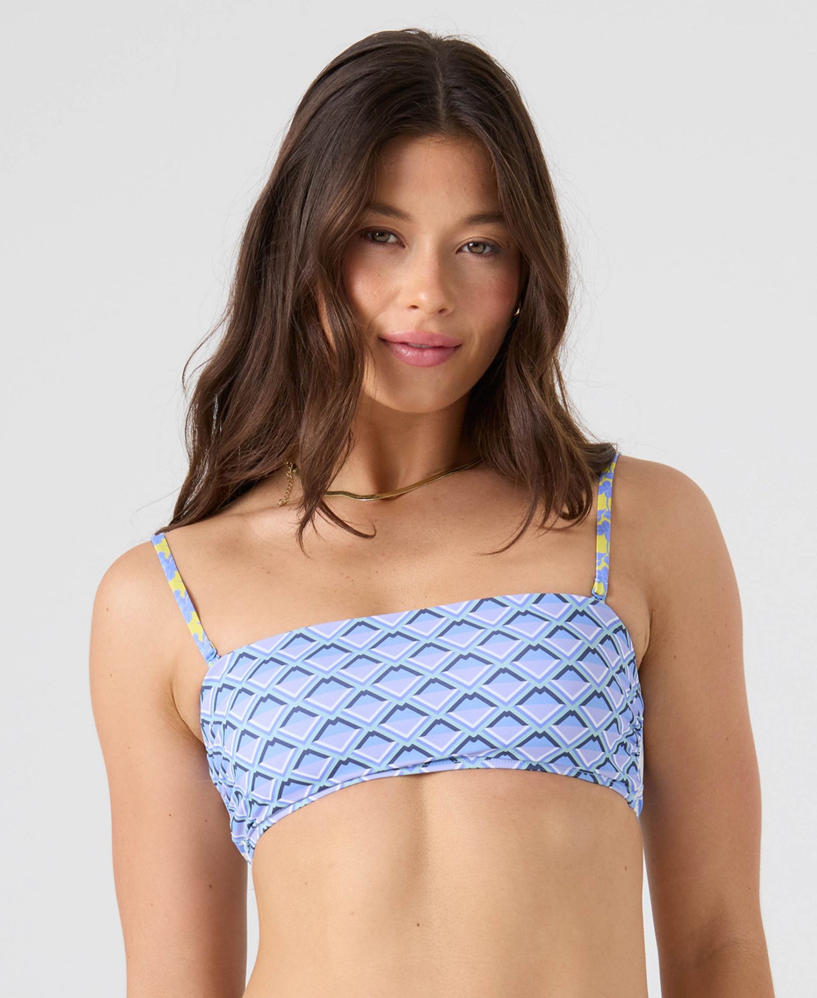 Женский топ для бикини Roxy Printed Lace-Up Bandeau Neck