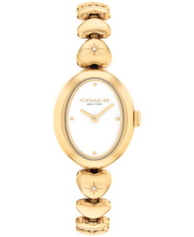 COACH Женские часы Sammy с золотистым стальным браслетом в форме сердец, 22.5mm