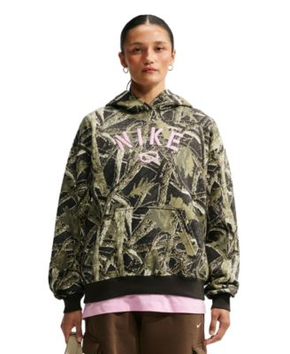 Женская худи Nike Studio Fleece средней плотности оверсайз на молнии с капюшоном