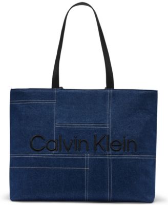 Большая джинсовая сумка-тоут Calvin Klein Aurelia