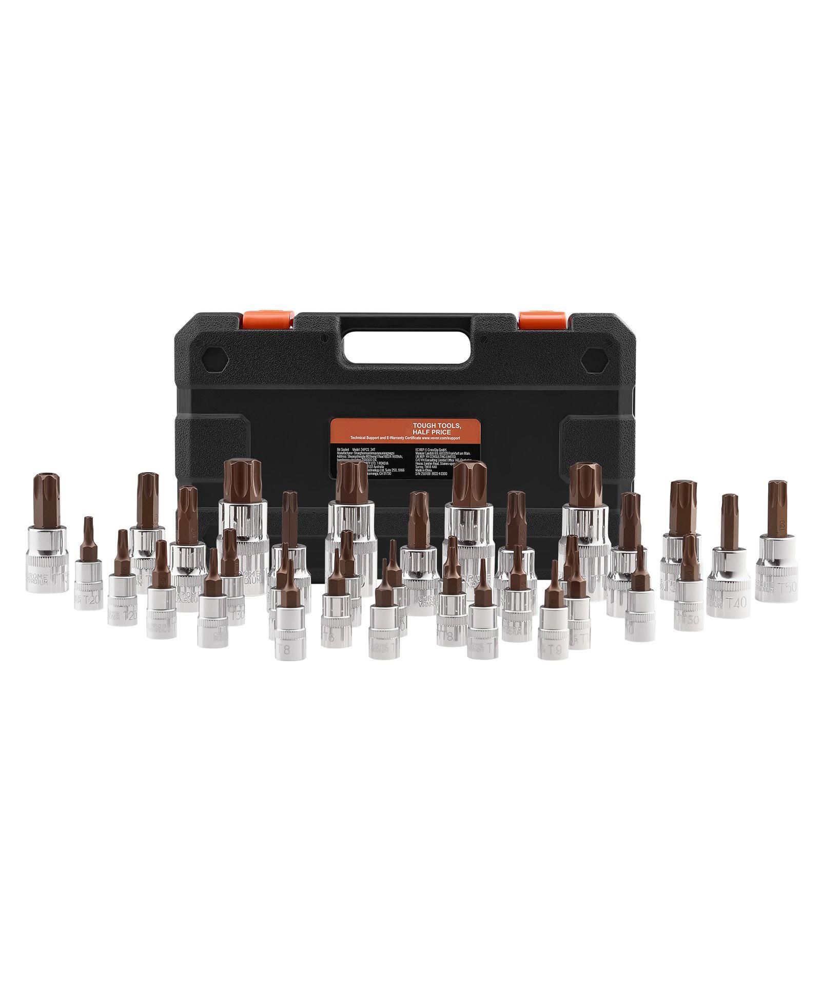 Набор торцевых головок SUGIFT 34-Piece Torx Bit с стандартными и tamper-proof размерами