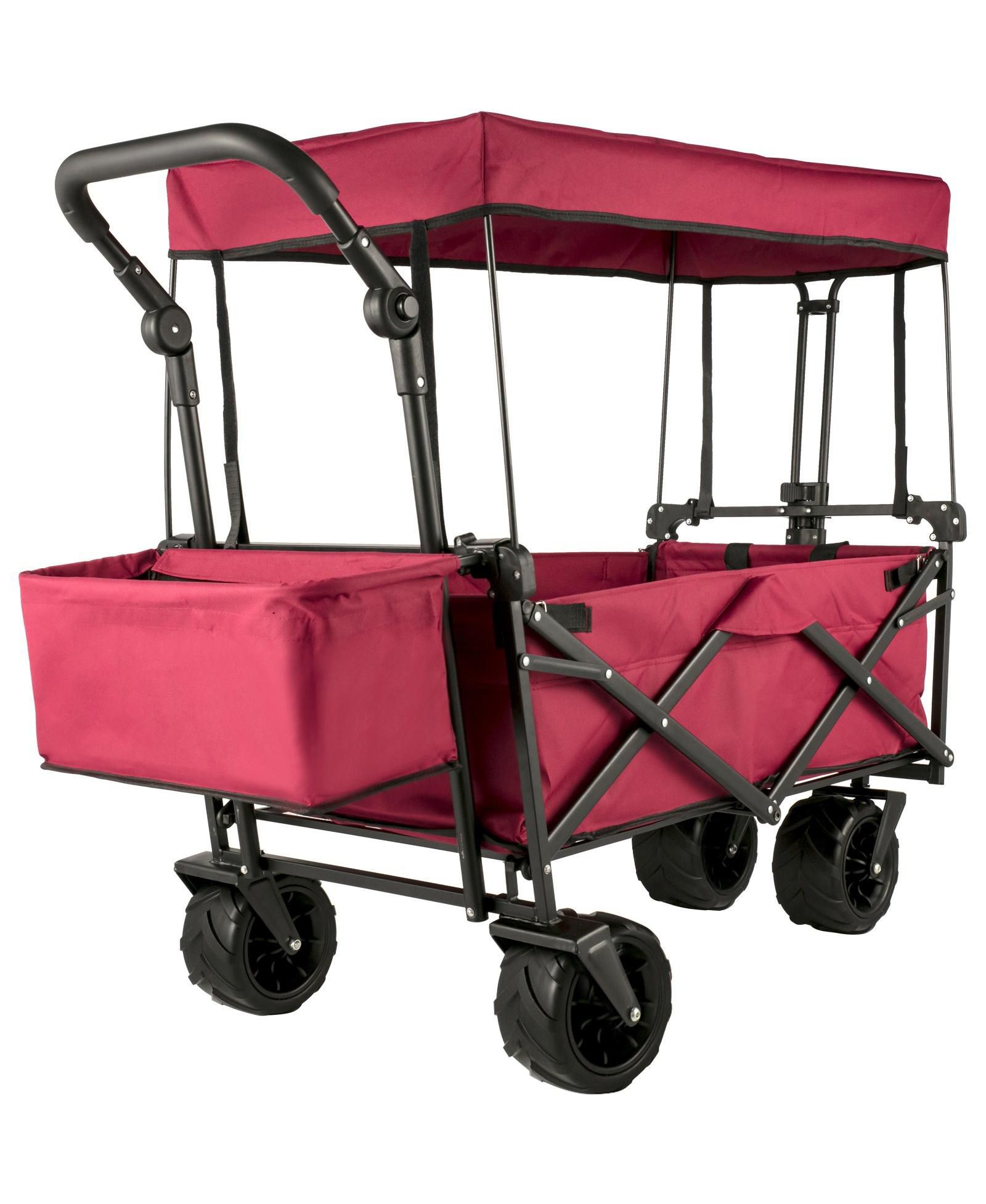 SUGFIT Extra Large Garden Cart with Removable Canopy & Rear Storage Compartment