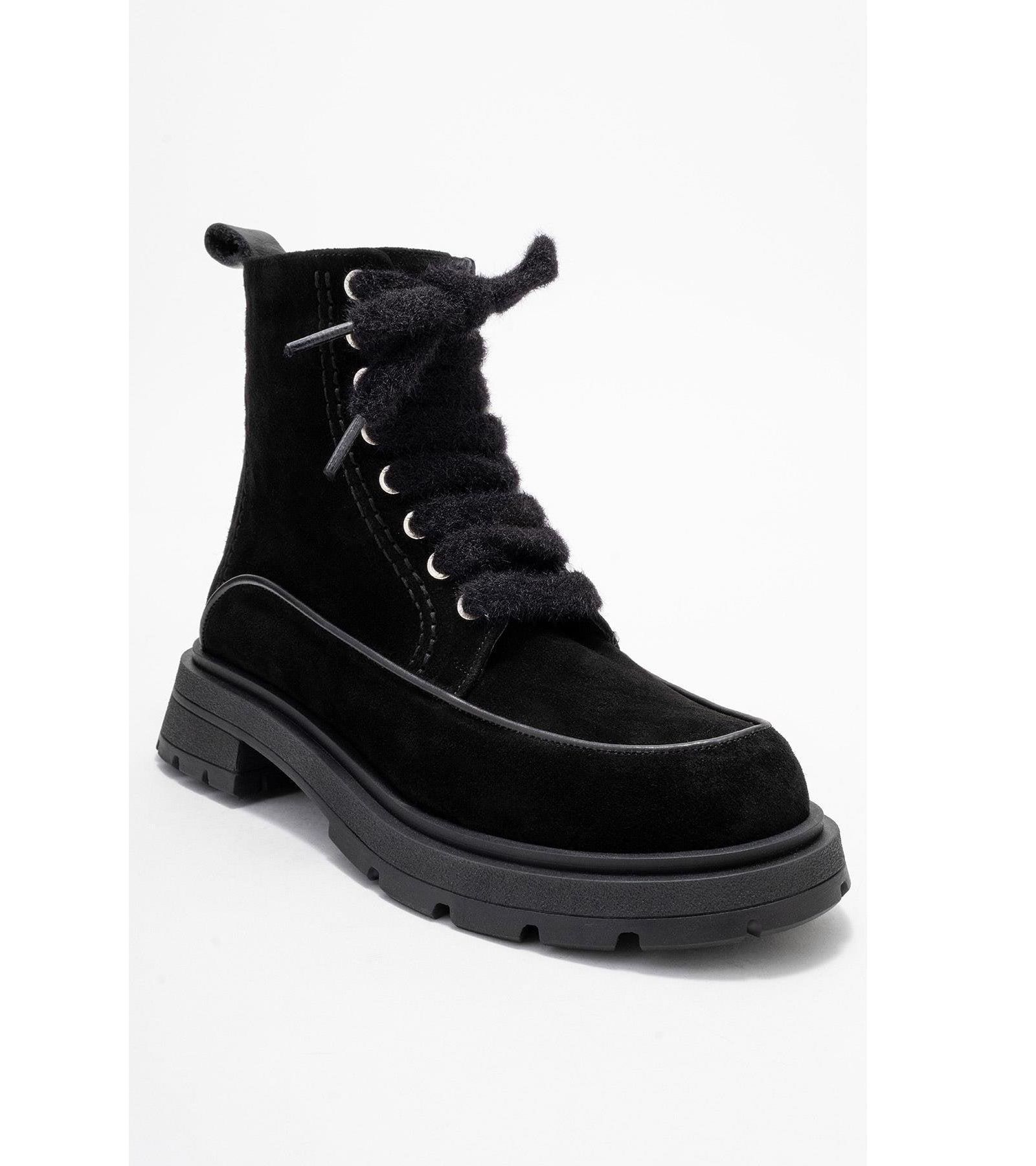 Forever & Always Shoes Women's Mina Leather Combat Boot