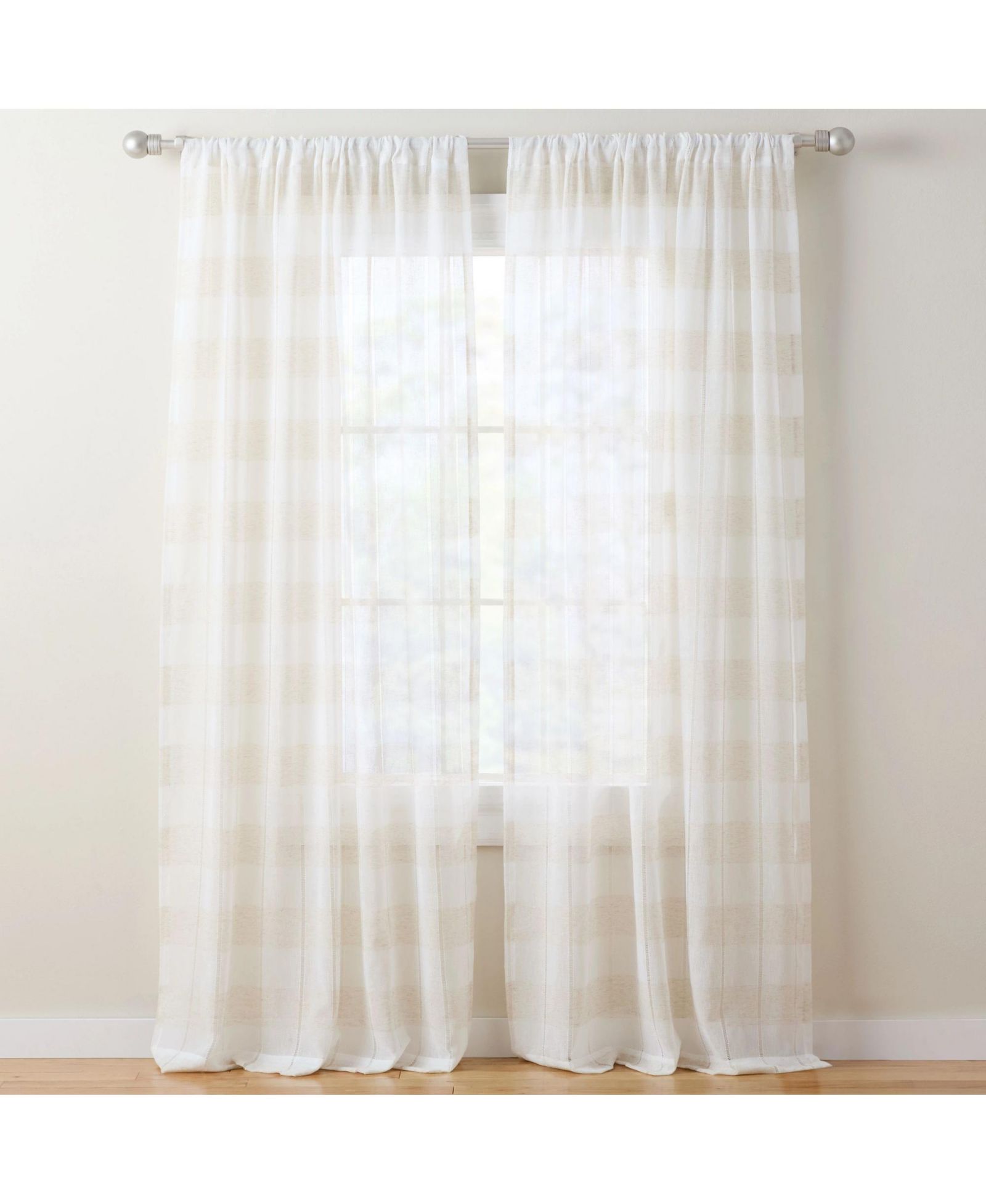 Комплект из 2 штор TOWN & COUNTRY BASICS полупрозрачные в полоску