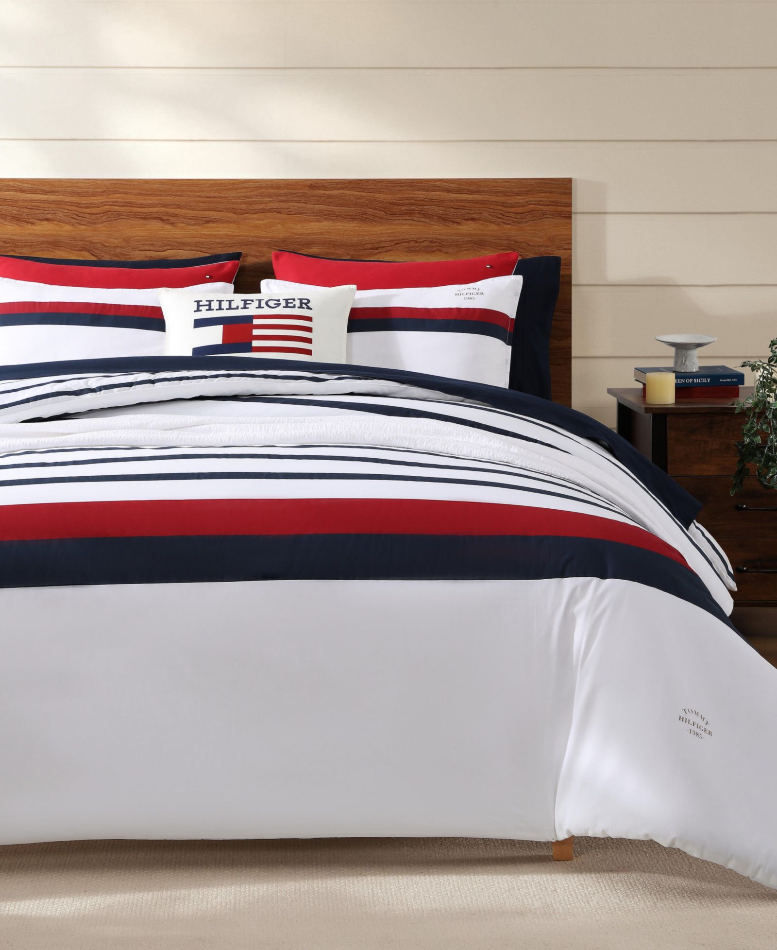 Tommy Hilfiger Classic Stripe 3-Piece Comforter Set, Full/Queen
