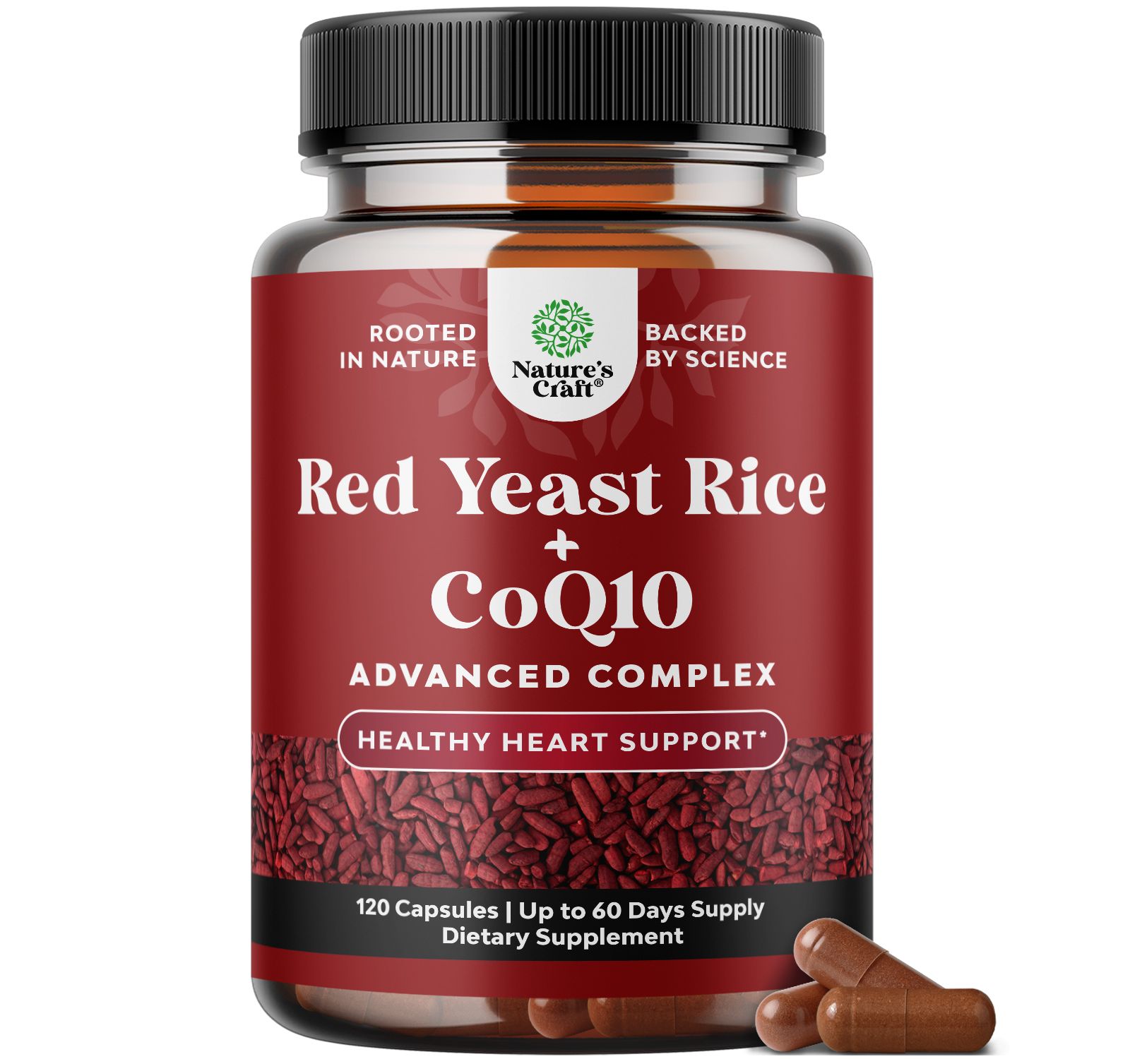 Капсулы Nature's Craft Red Yeast Rice + CoQ10, 120 шт