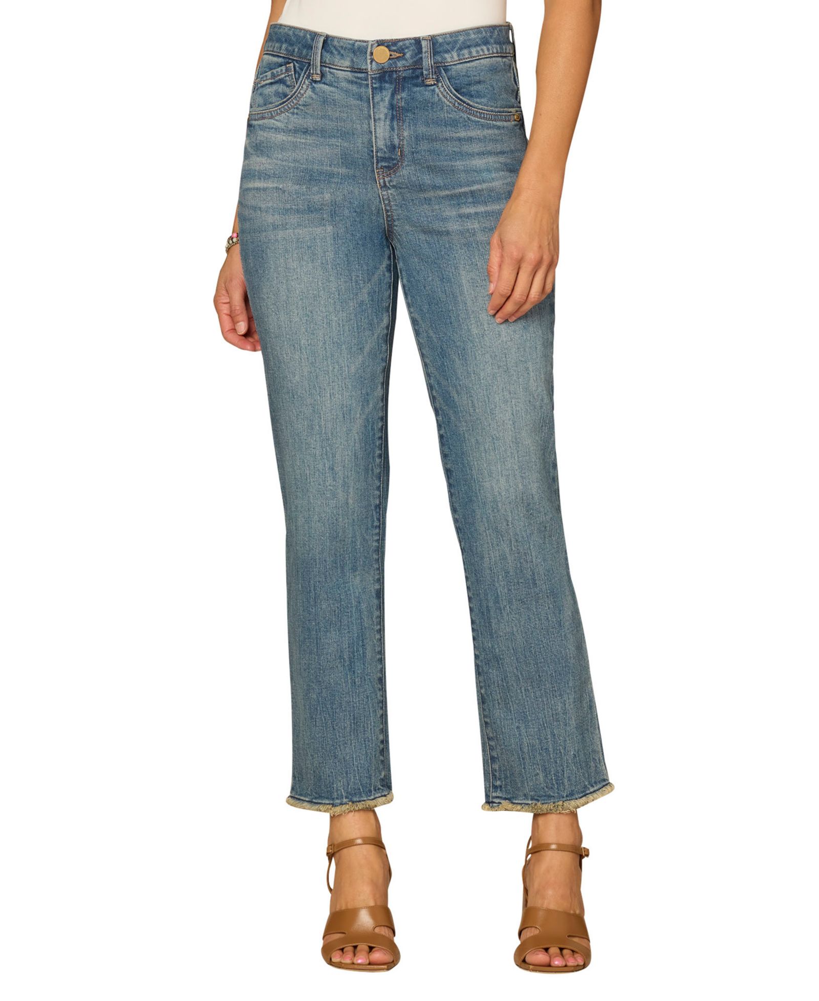 Democracy Petite "Ab"solution High-Rise Slim Straight Jeans