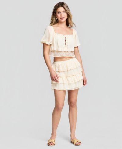 Женская мини-юбка And Now This Chiffon Lace