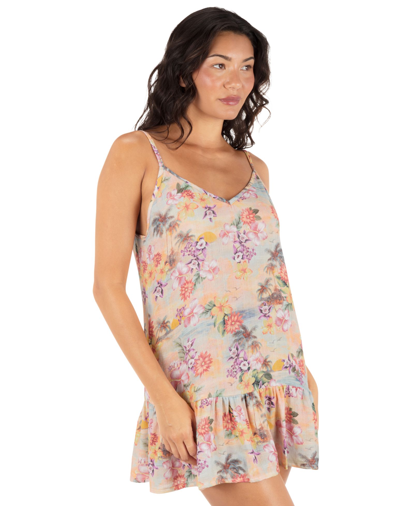 Hurley Women's Scenic Sunset V-Neck Mini Swim Dress