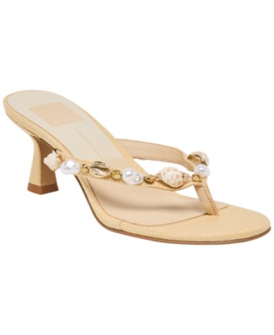 Dolce Vita Women's Daksie Shell Embellished Thong Slip-On Dress Sandals