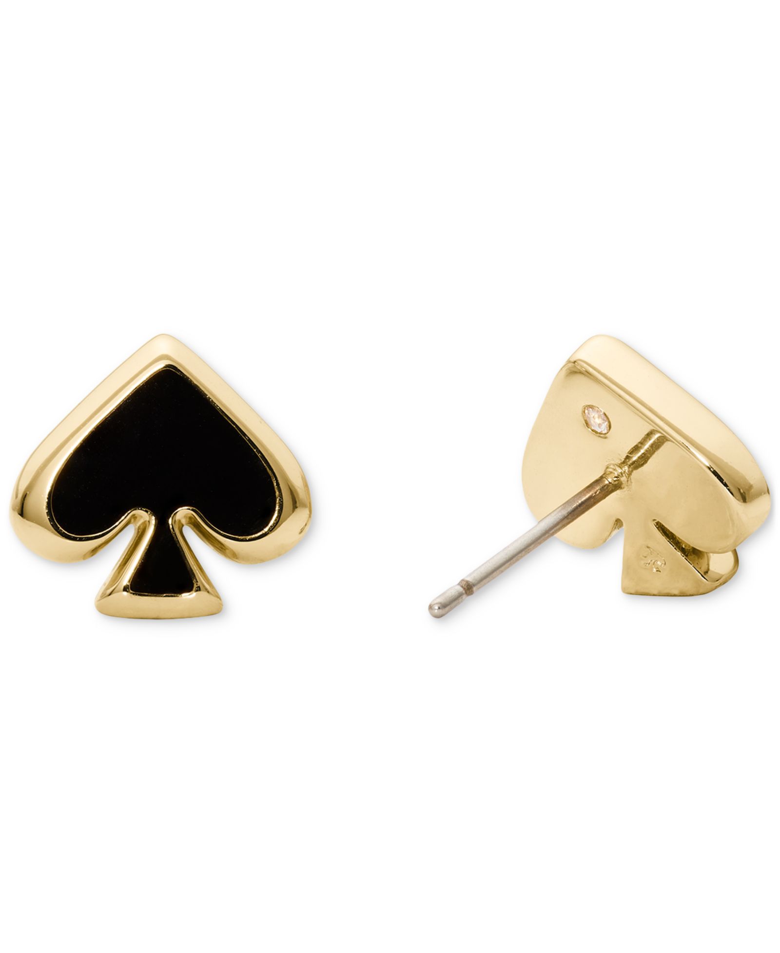kate spade new york Gold-Tone Brass Spade Enamel Stud Earrings