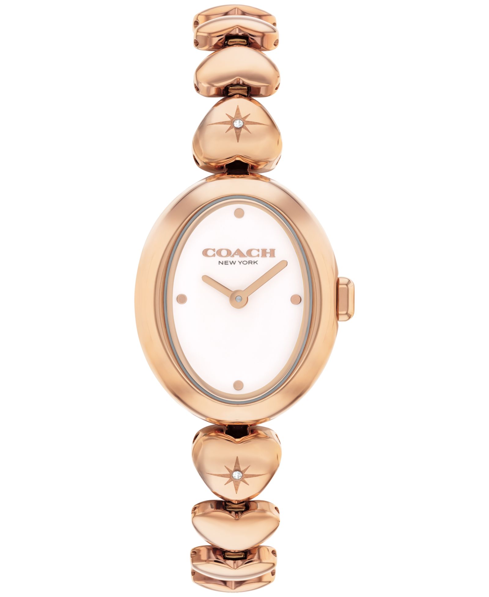 COACH Women's Sammy Rose Gold Tone Stainless Steel Heart Bracelet Watch, 22.5mm