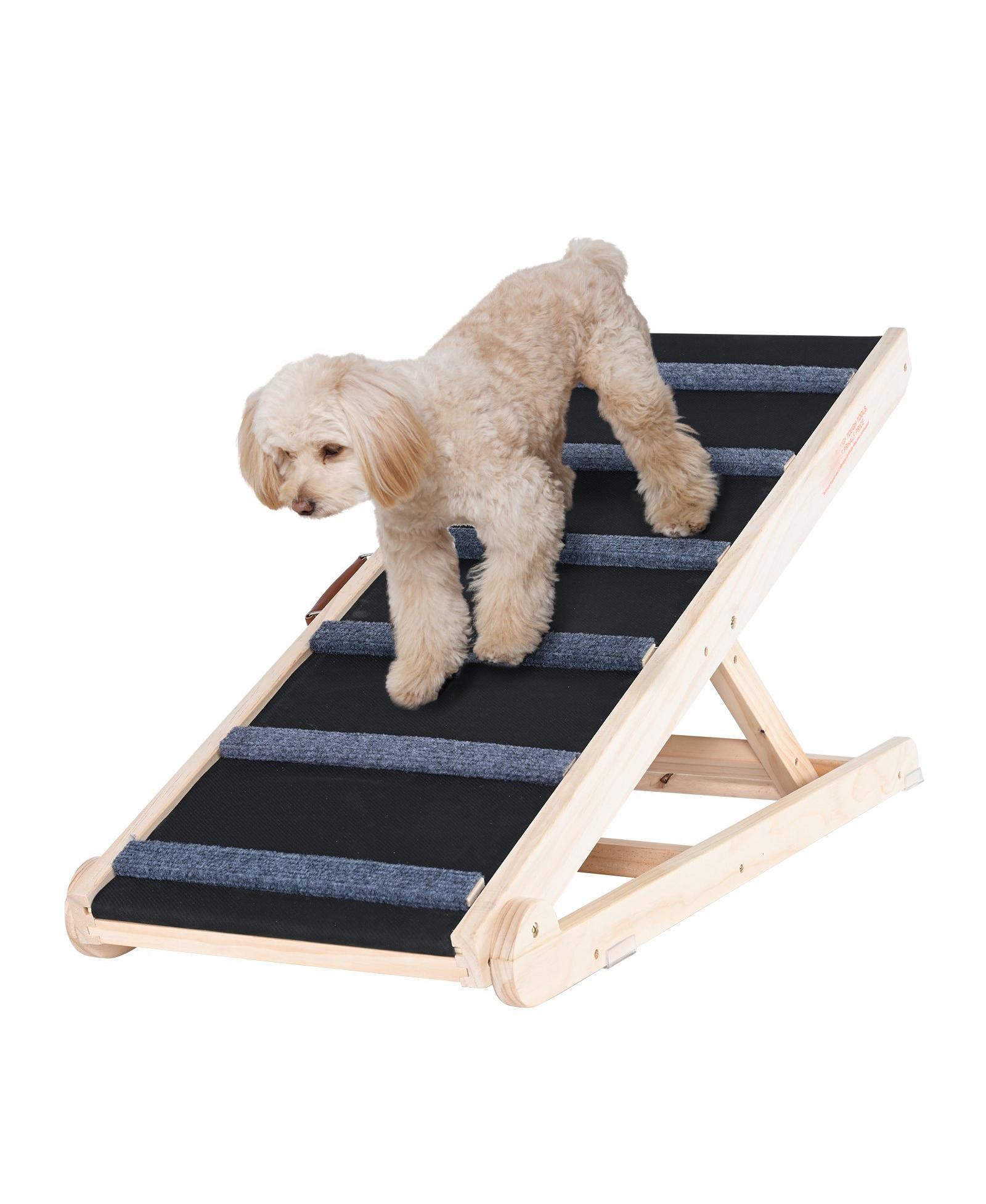 COZITO Adjustable Wooden Folding Pet Ramp, 41.3