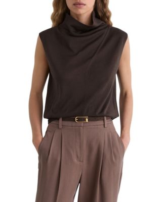REISS Women's Honey Sleeveless Slouch Neck Sweater