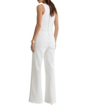 REISS Womens' Rose Denim Racer Jumpsuit