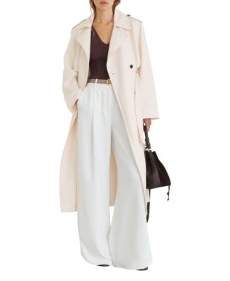 REISS Women's Charli Linen-Blend Double-Breasted Trench Coat
