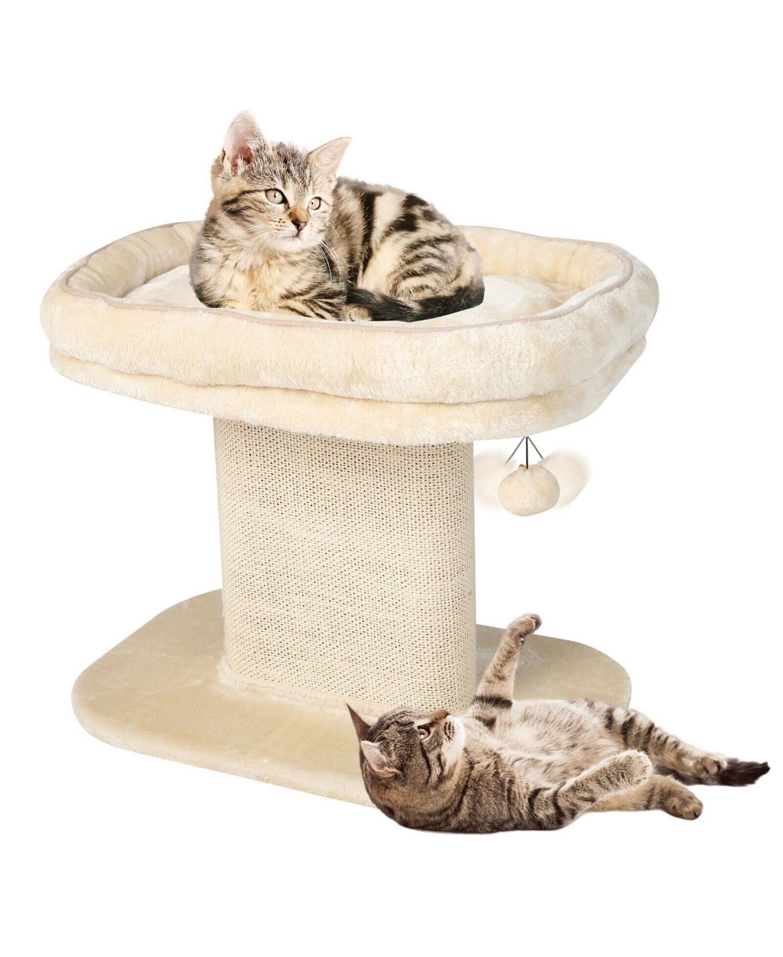 Современный игровой комплекс для кошек Gymax Cat Tree Tower с большим мягким насестом