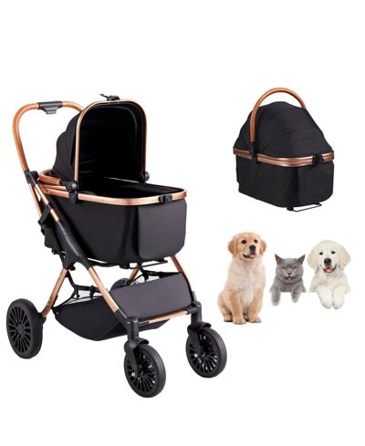 COZITO 4-Wheel Pet Stroller with Detachable Carrier, Holds up to 66 lbs., Black