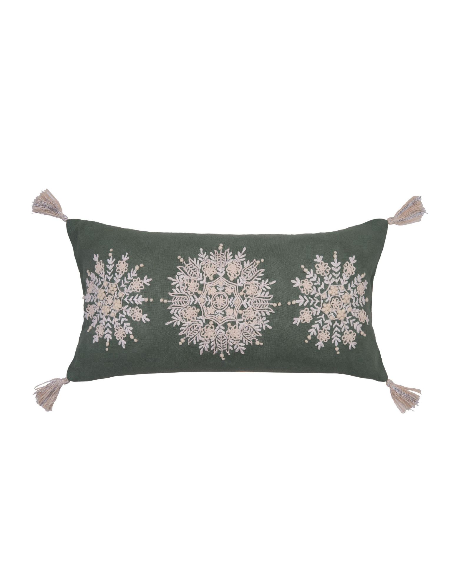 Декоративная подушка C&F Home Sage Snowflake, 12" x 24"