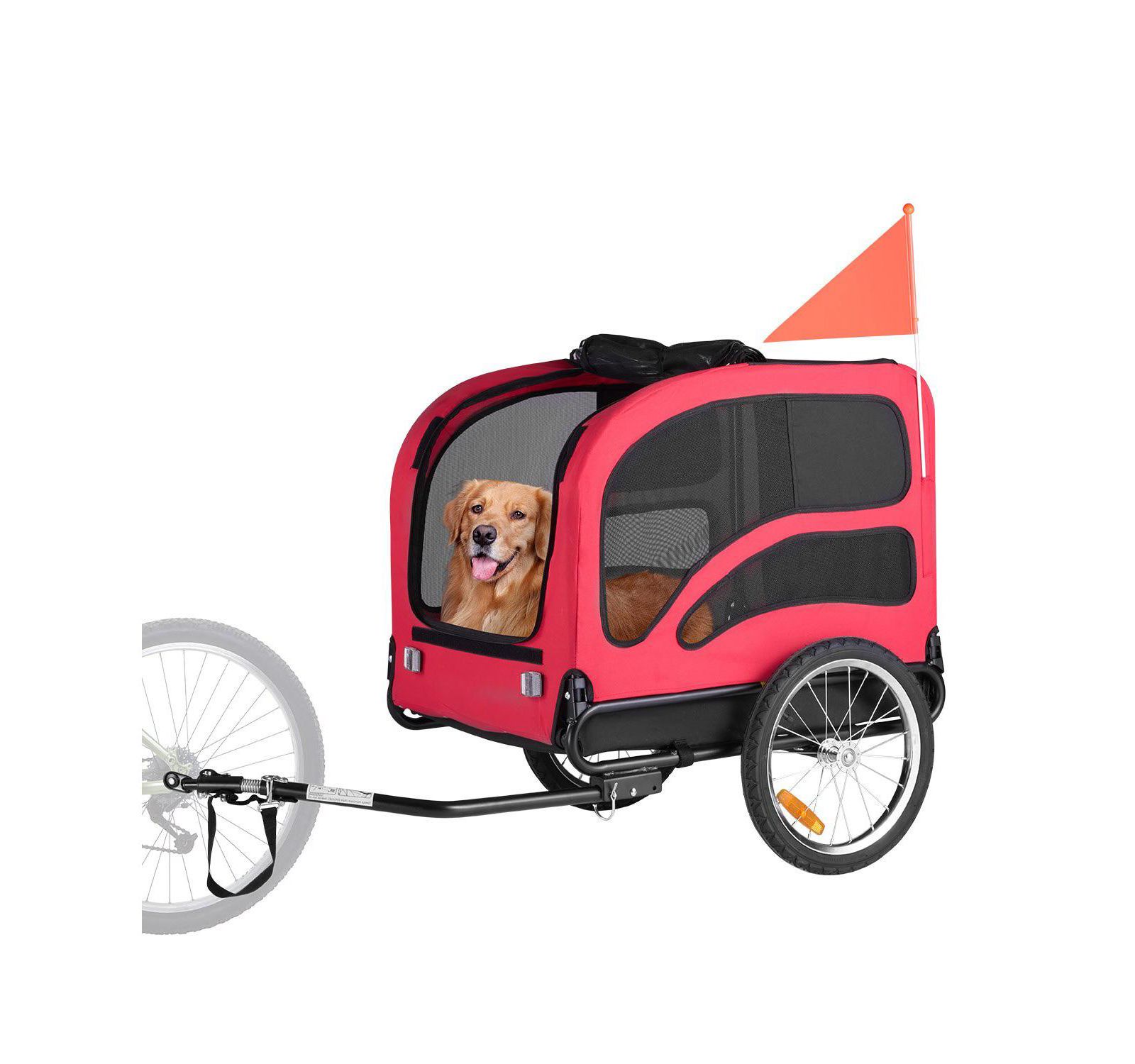 COZITO Heavy-Duty Pet Bike Trailer with Internal Leash, Holds up to 100 lbs