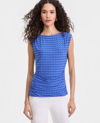 I.N.C. International Concepts Women's Sleeveless Printed Mesh Top, Macy's Exclusive