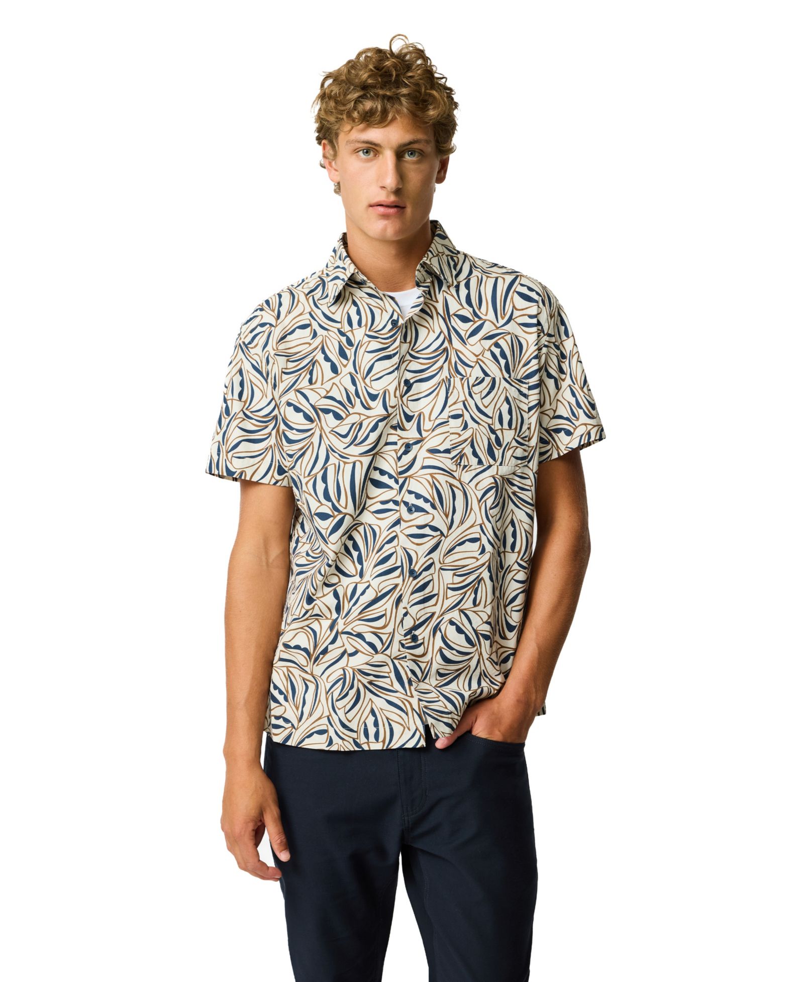 Мужская хлопковая рубашка Rodd & Gunn Regular Fit Palm Brook Short Sleeve
