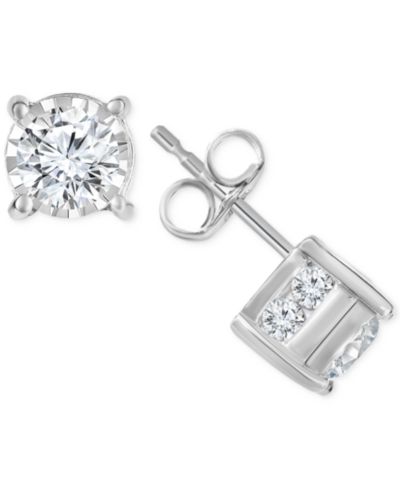 Серьги-гвоздики Trumiracle® Diamond Stud Earrings (1 ct. t.w.) в белом или желтом золоте 14k