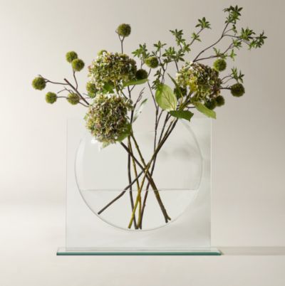 Z Gallerie Ellipse Large Sculptural Clear Glass Vase - 24 x 5.3 x 20 in