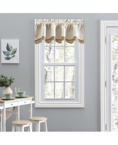 Ellis Curtain двухслойная валанс Bradford с полосатым принтом, 58" x 15"