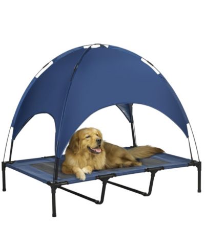 PawHut Elevated Pet Bed Dog Foldable Cot Tent Canopy Inst Shelter,