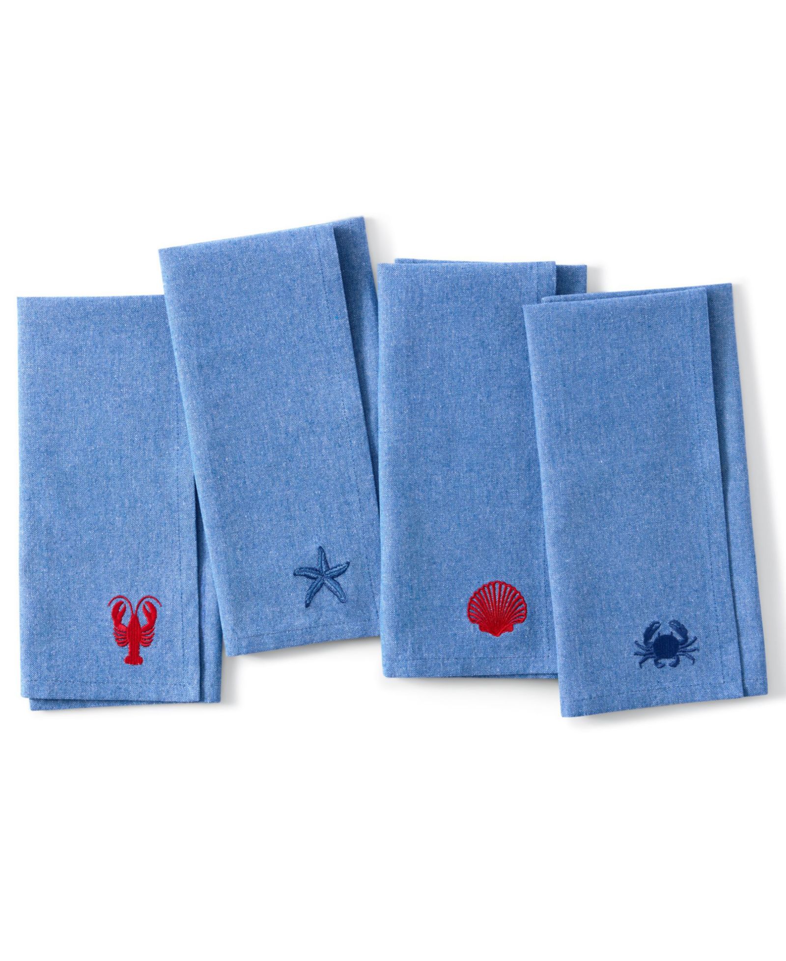 Elrene Coastal Embroidered Napkins, Set of 4