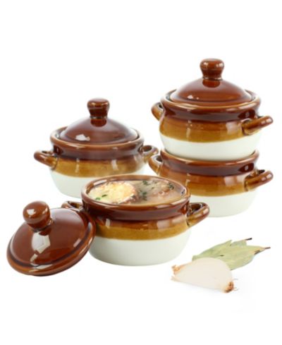 Elama Double Handle Soup Bowls, Set of 4