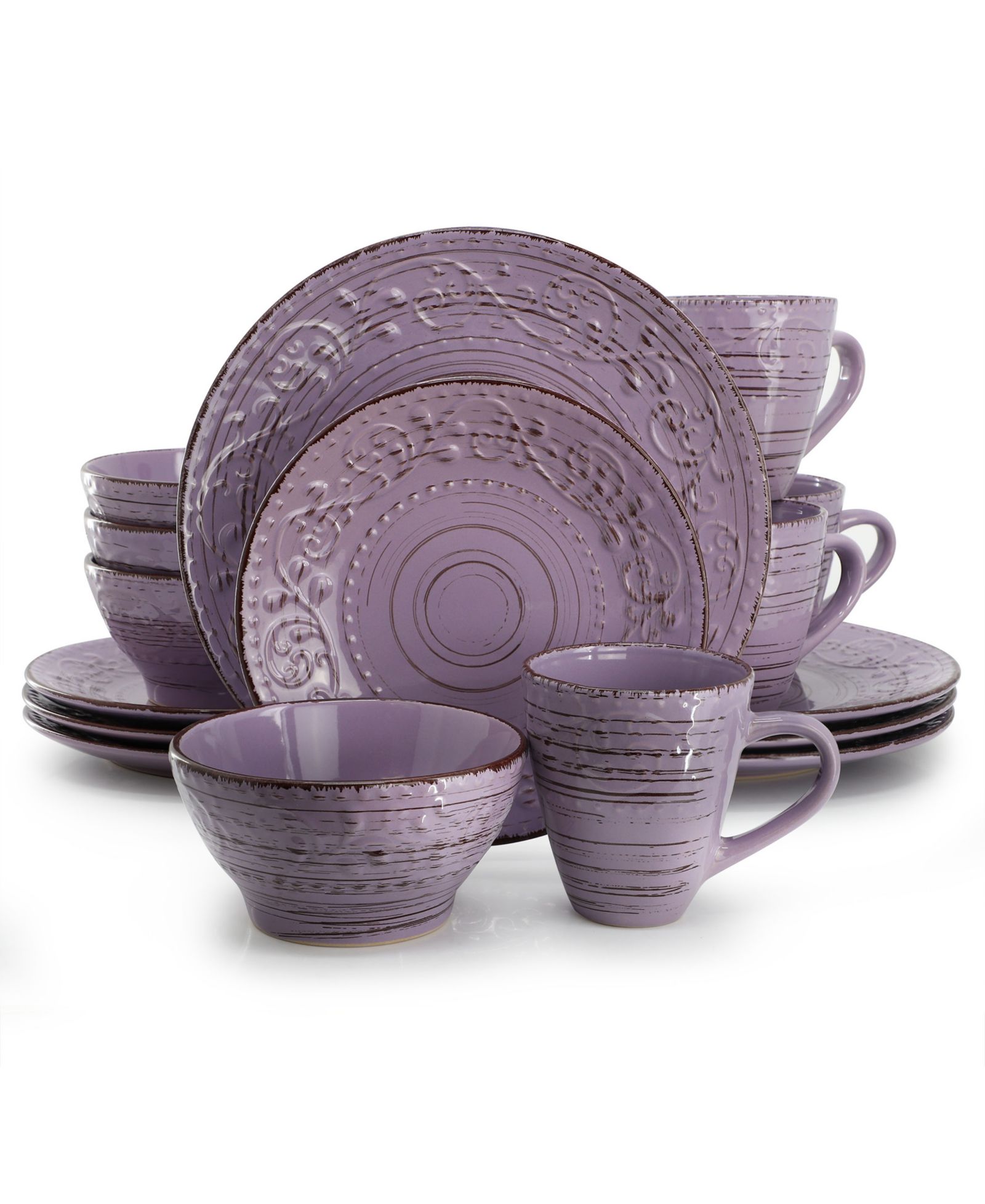 Elama Malibu 16-Pc. Dinnerware Set, Service For 4