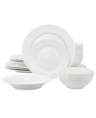 Elama Kim Hobnail 16-Pc. Dinnerware Set, Service For 4