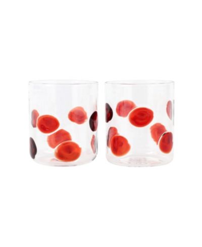 VIETRI Drop Old Fashioned Whiskey Glasses, Set of 2