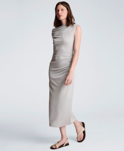 Женское платье Kenneth Cole Off-The-Shoulder Ruched Waist Midi