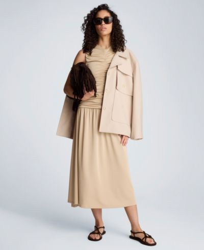 Kenneth Cole Women's Ruched A-Line Midi Dress