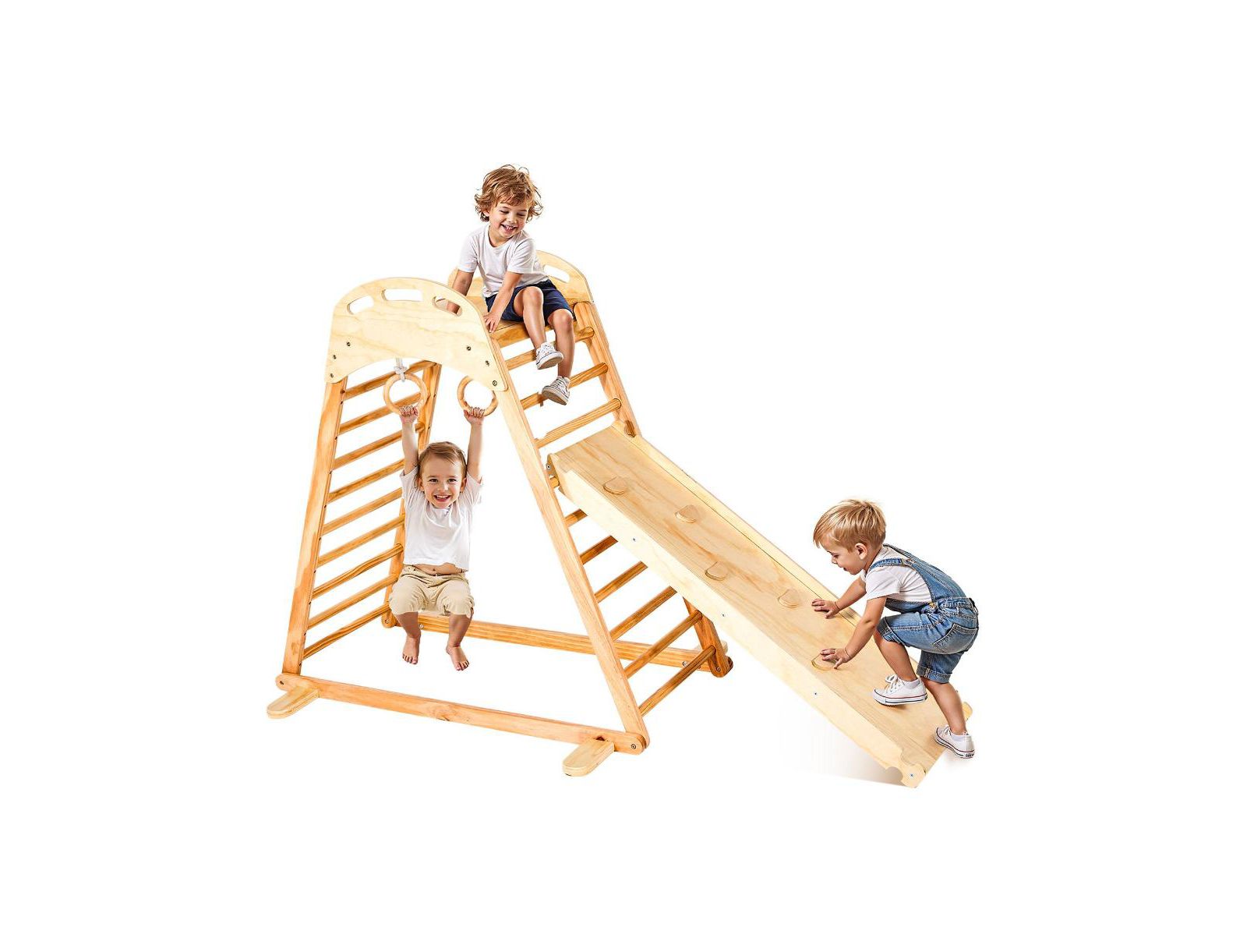 Slickblue 4-in-1 Wooden Indoor Jungle Gym
