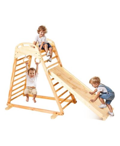 Slickblue 4-in-1 Wooden Indoor Jungle Gym