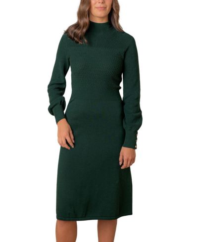 Hope & Henry Женское трикотажное платье с воротником-стойкой Organic Mock Neck