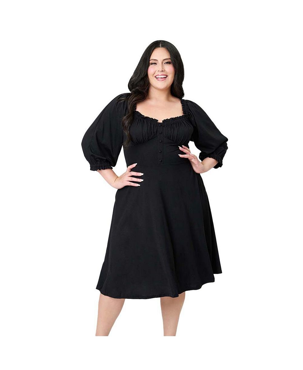 Платье Unique Vintage Plus Size Peasant Sleeve Swing