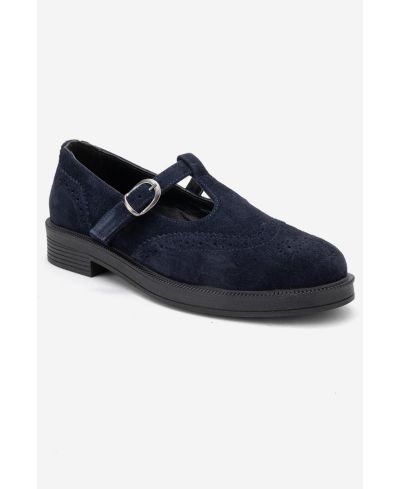 Navy suede leather