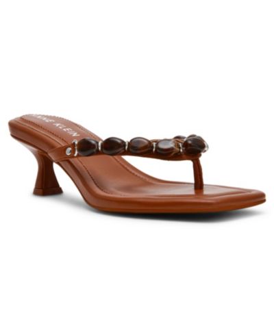 Anne Klein Women's Gwenn Thong Kitten Heel Dress Sandals