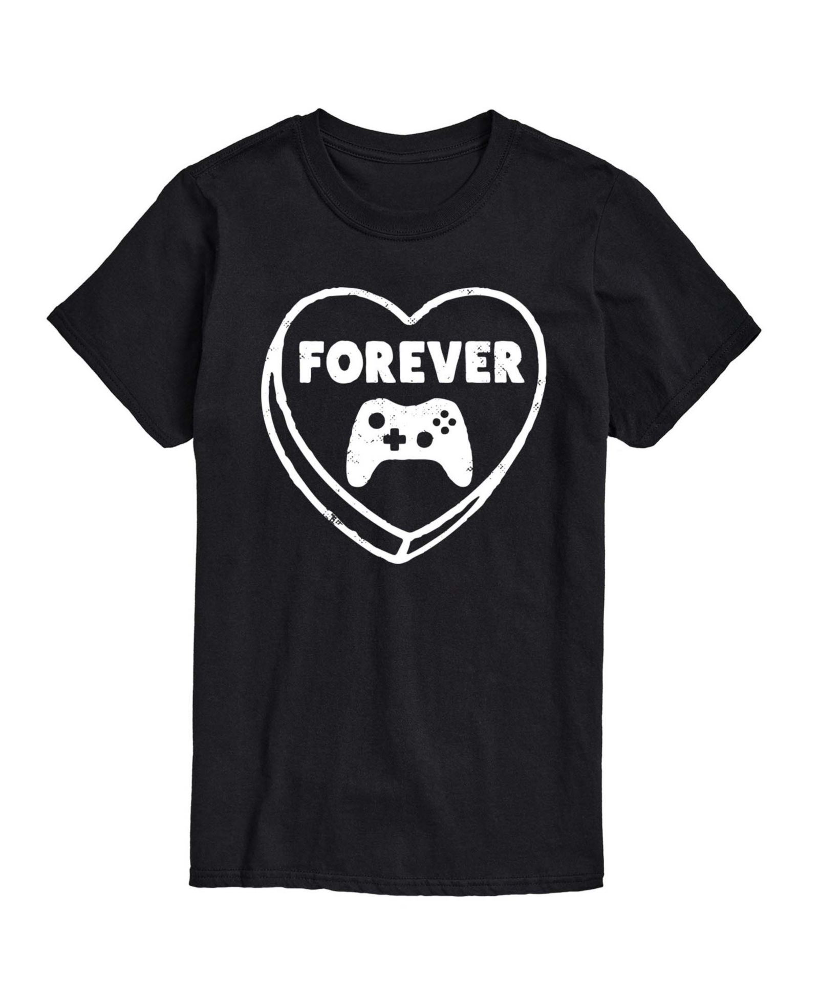 AIRWAVES Men's Forever Heart Video Games Printed Short-Sleeve Graphic T-Shirt
