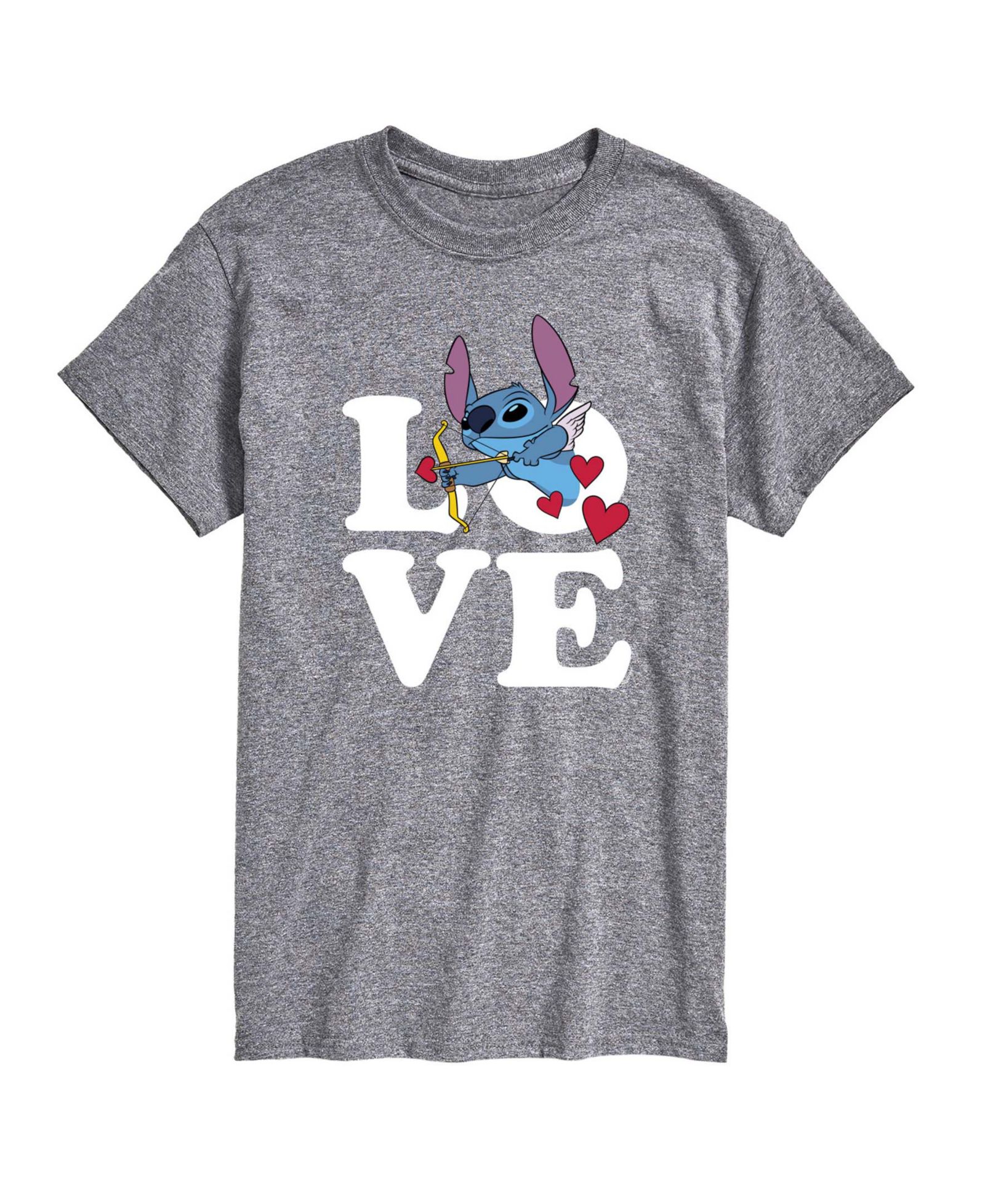AIRWAVES Men's Lilo & Stitch Love Cupid Stitch Printed Short-Sleeve Graphic T-Shirt