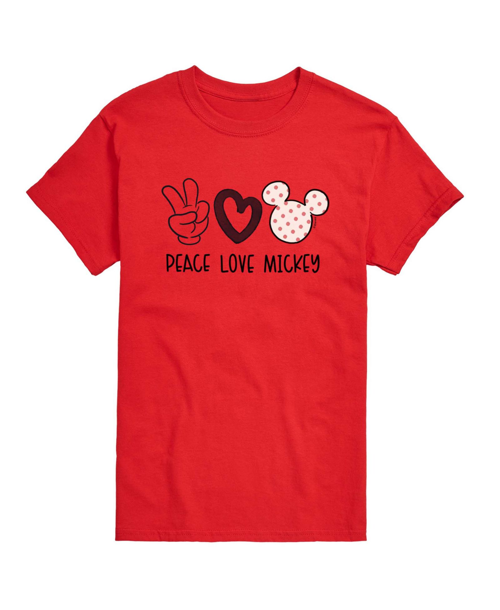 AIRWAVES Men's Disney Peace Love Mickey Printed Short-Sleeve Graphic T-Shirt