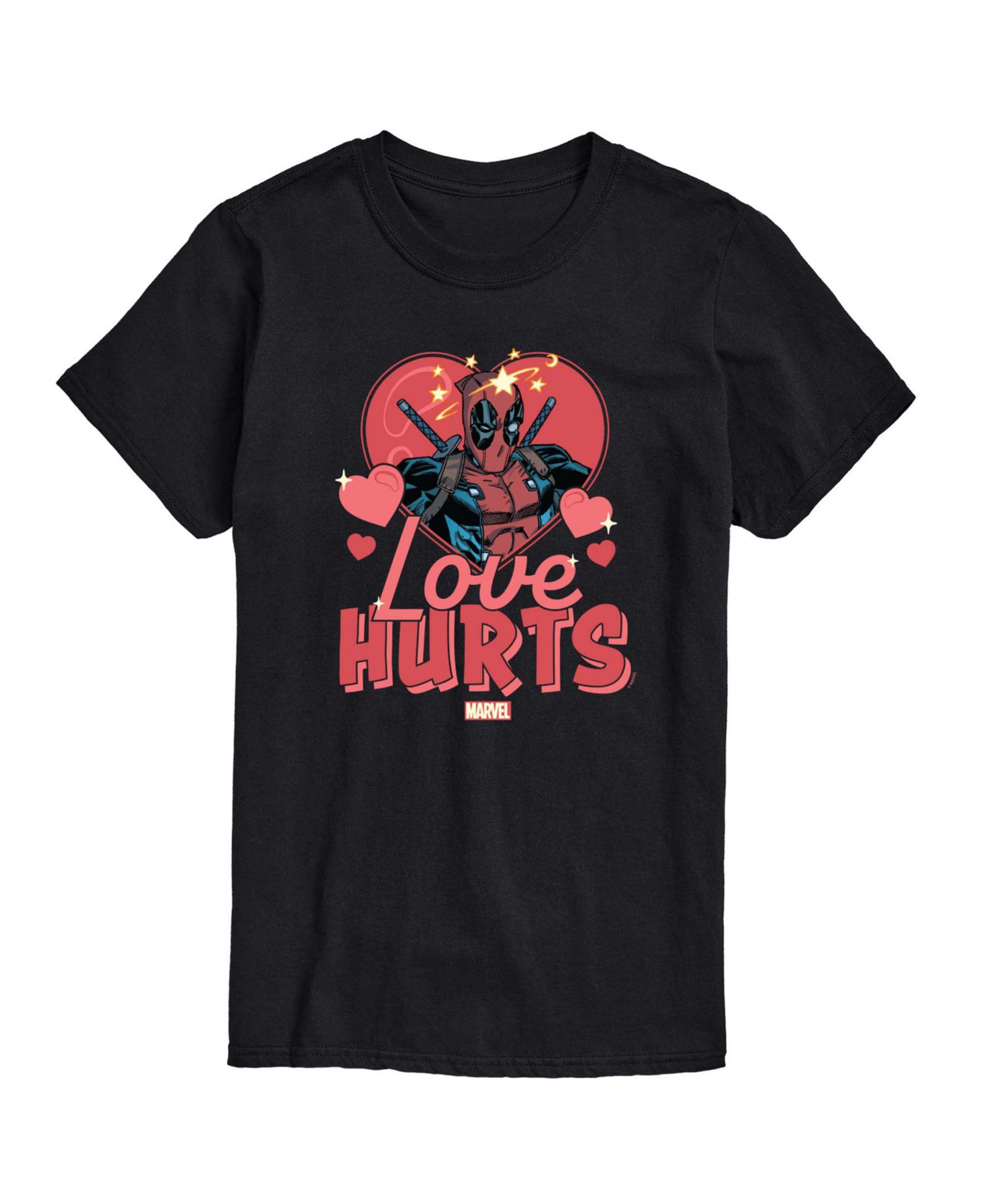AIRWAVES Men's Deadpool Love Hurts Printed Short-Sleeve Graphic T-Shirt