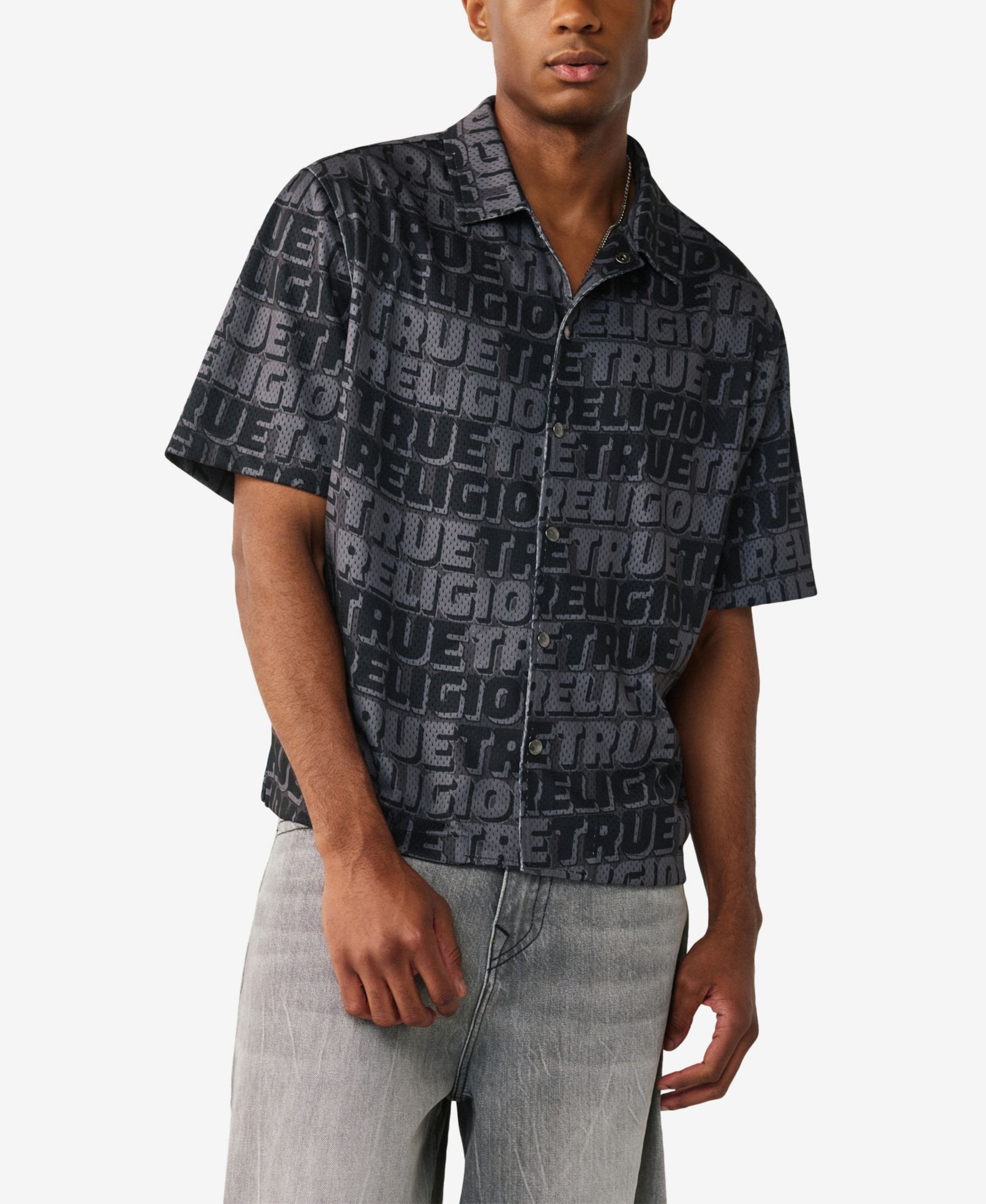Мужская рубашка True Religion Short-Sleeve Mesh Logo